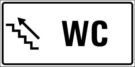 Wc trap omhoog sticker links 300 x 150 mm