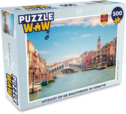 Puzzel Uitzicht op de Rialtobrug in Venetië - Legpuzzel - Puzzel 500 stukjes