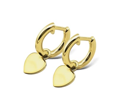 Oorringen met Hartje Zilver Gold-plated JE012G
