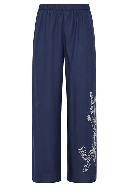 Yours Niimee Marineblauwe Broek Met Wijde Pijpensize 48