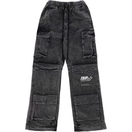 Lange overcargobroek voor heren X Triple J Black Heather