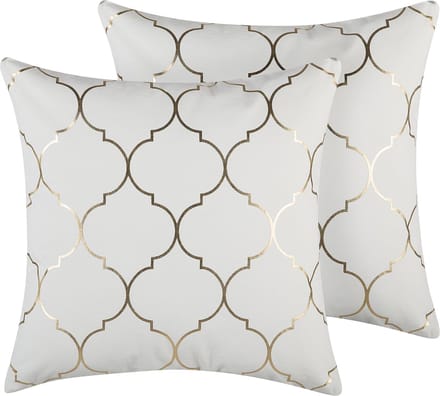 ALYSSUM - Sierkussen set van 2 - Gebroken wit - 45 x 45 cm - Katoen