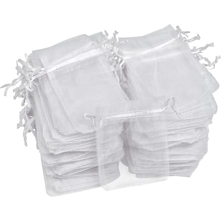 VBS Organza zakjes "11,5 x 15 cm", 100 stuks - Wit
