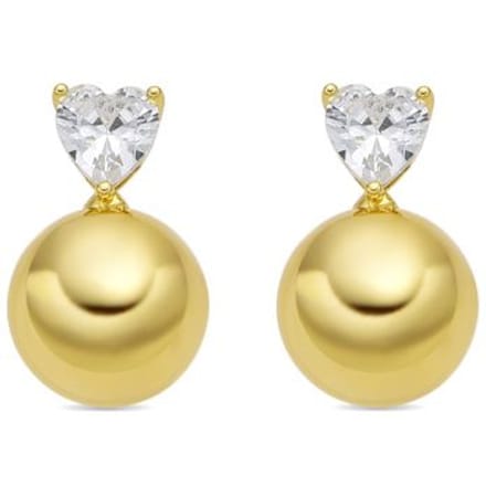 Boucles d'oreilles Luxenter avec Zirconia brillant finition or 18k - Miora beige