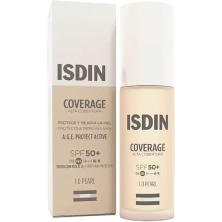 -Isdin Coverage Haute Couvrance Fond de Teint SPF50+ 30 ml (Teinte : 1.0 Pearl)