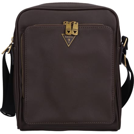 GUESS schoudertas Milano Top Crossbody Dark Brown donkerbruin