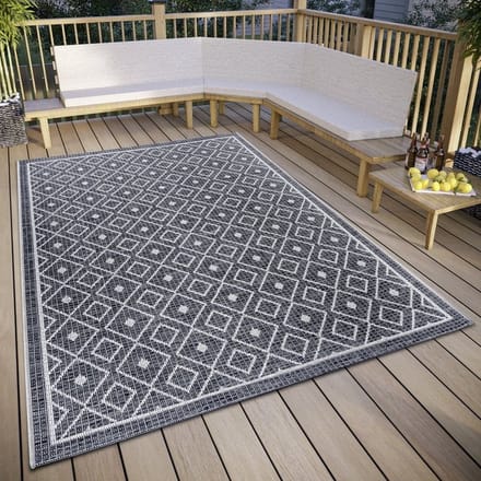 Flycarpets Clyde Binnen & Buitenkleed Vloerkleed Lahal Grijs / Beige - 155x235 cm