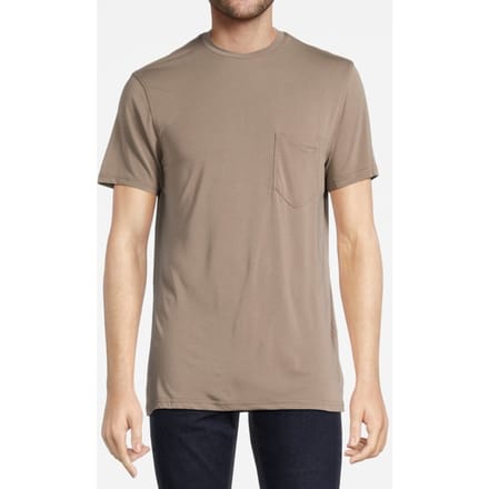 GUESS  Eco Smooth Small Logo Cn Walnut Shell Taglia: XS | Magliette basic Outlet | Uomo | Marrone