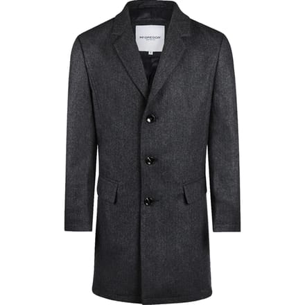 McGregor Wool Herringbone Over Coat Dark Grey Melange Taglia: XXL | Cappotti monopetto Outlet | Uomo | Grigio