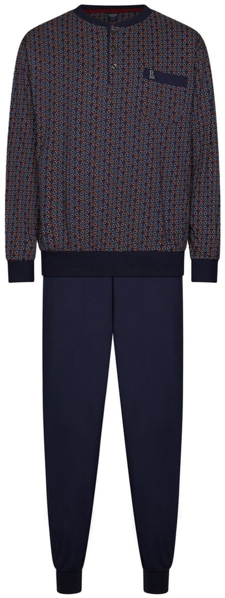Robson - Pyjama - Katoen - Blauw - Knoopsluiting - Maat 56