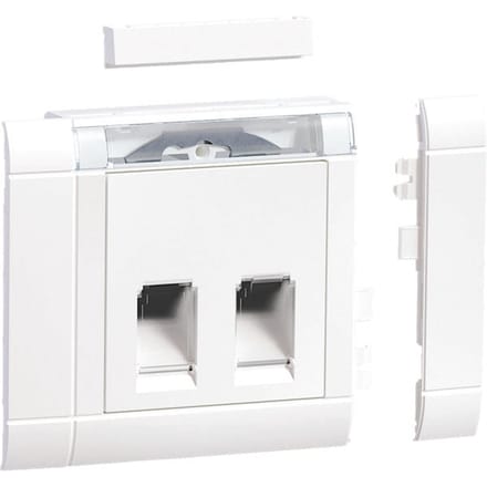 Hager RJ45 Modulaire Jack Bevestigingsset Met Afdekking Frame - GSETDM1029016