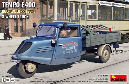 MiniArt Modelbouwpakket Militaire voertuigen - 38025 Temp E400 Hochlader Pritsche 3-wheel Truck Plastic - 1:35 - Modelbouw