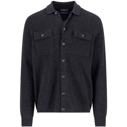 Fynch-Hatton Vest Buttoned Merino Cashmere Charcoal / male