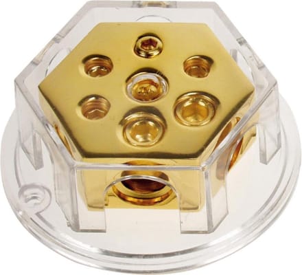 Power distribution block (gold) 2x20 mmÂ² / 4x10mmÂ²