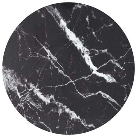 vidaXL - Tafelblad - Ø80x1 - cm - gehard - glas - met - marmeren - design - zwart