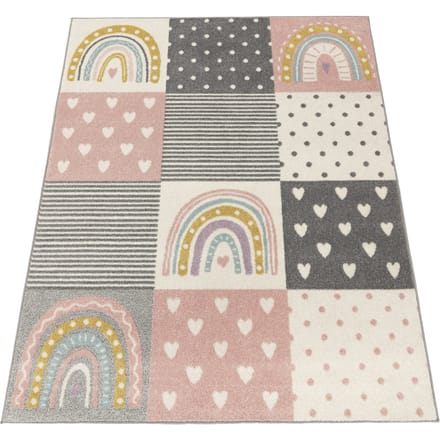 Kindertapijt Ninique roze 133 cm vierkant