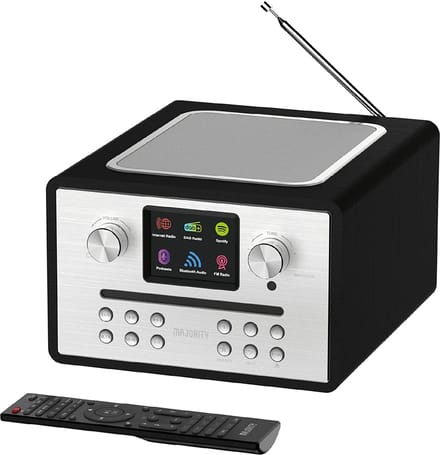Majority Homerton 2 - Internetradio - DAB+/FM - CD Speler - Bluetooth - Dubbele Wekker - Zwart