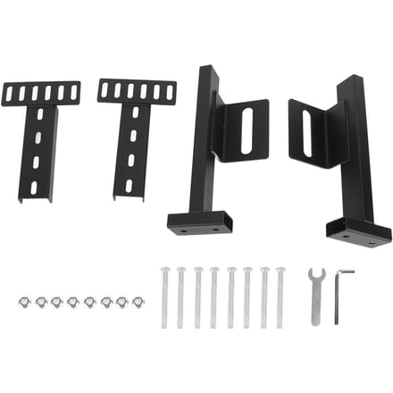 Supports de tête de lit réglables, kit de supports de tête de lit avec kit d'extension de pied de lit pour lit en métal noir