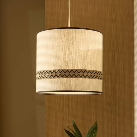 MARKET SET Hanglamp Jimmy, Ø 35 cm, beige, patroonrand