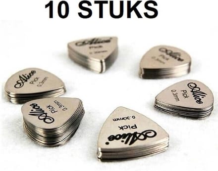 10 Stuks Metalen Plectrums – Gitaar Plectrum Metaal – 0.3 mm dikte