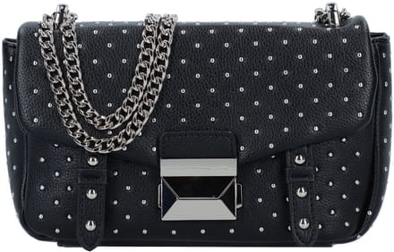 SEIDENFELT MANUFAKTUR Schoudertas Jomala Crossbag Black With Tiny Rivets Zwart