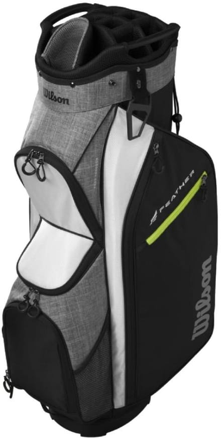 Wilson Feather Cartbag 2026 - Zwart Grijs Wit