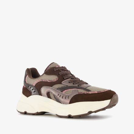 Blue Box dames dad sneakers bordeauxrood bruin - Maat 37 - Uitneembare zool