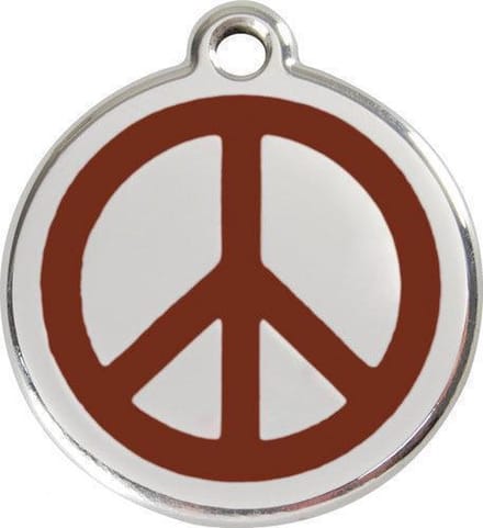 Red Dingo Hondenpenning 20 mm peace bruin