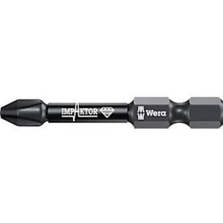 WERA bit 851/4 IMP DC PH3, L 50 mm, 1/4 inch E6.3 slagplaat, diamant gecoat, 5 stuks