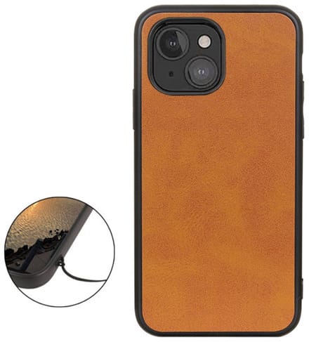 Casecentive Shockproof Leren back case iPhone 13 Mini bruin