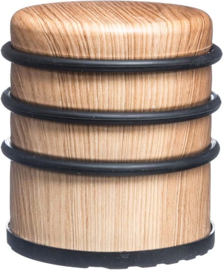 5Five Ronde deurstopper - houtlook - 7 x 8 cm - van metaal - Deurstop - Buffer