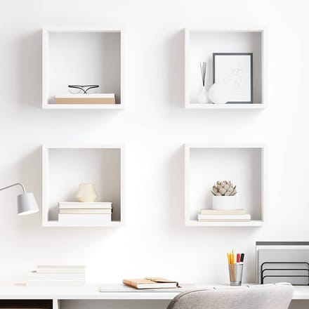 vidaXL - Wandschappen - kubus - 4 - st - 30x15x30 - cm - wit