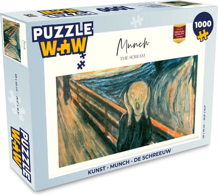 Puzzel Kunst - Munch - De schreeuw - Legpuzzel - Puzzel 1000 stukjes volwassenen