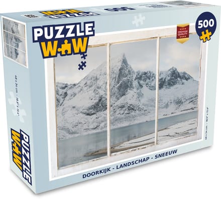 Puzzel Doorkijk - Landschap - Sneeuw - Legpuzzel - Puzzel 500 stukjes
