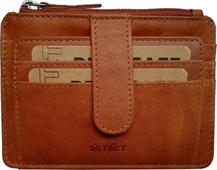 DSTRCT – Wax Lane – Creditcardhouder RFID met Sleutelring – Leer – Cognac