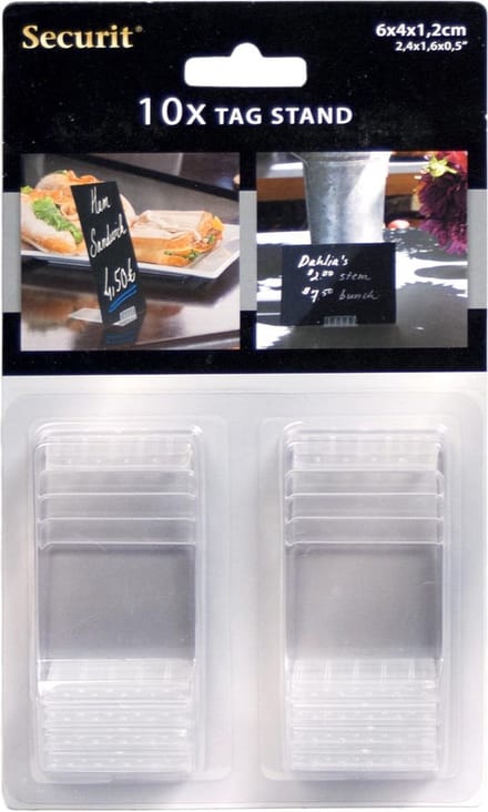Krijtbord Houder Set10 Transparant1x4xh,6cm Acryl