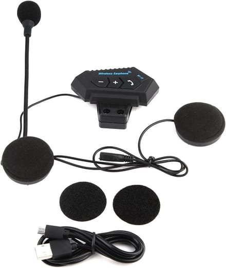 Helm Bluetooth Set - Motor headset - Veilig Bellen - Ultr dun ontwerp - 15 uur speeltijd - Zwart