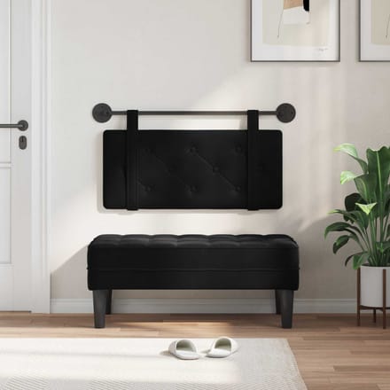vidaXL - Hangend - hoofdbord - Zwart - Fluweel
