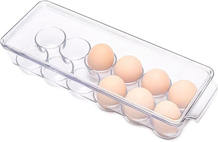 Eierdoos Plastic - Bewaarbox - Koelkast Organisatie - Stapelbaar Ontwerp - 12 Eieren - Transparant