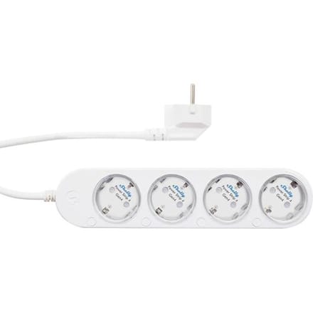 SHELLY Power Strip 4 Gen4, 4-voudig, wit, WiFi, Bluetooth, Zigbee, Matter, HomeKit, Alexa