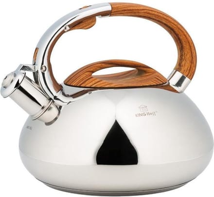 Kinghoff 3274 - Fluitketel - RVS - 3 liter - houten handvat