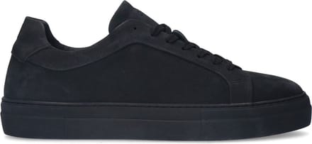 Manfield - Heren - Zwarte nubuck sneakers - Maat 40