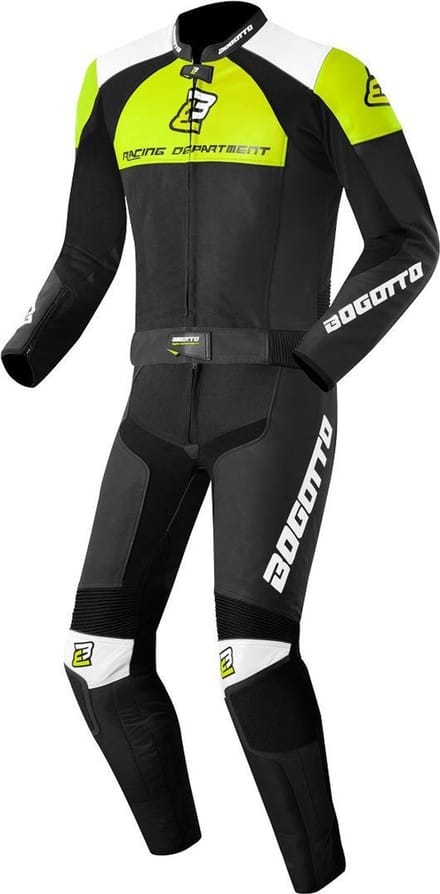 Bogotto Losail Zwart Wit Geel 2-Delig Motorpak - Racepak