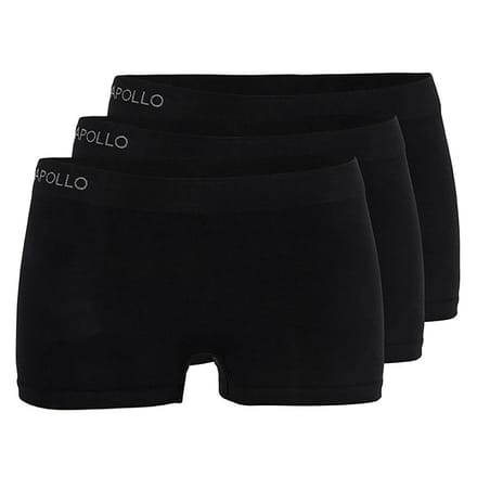 Apollo - Dames hipster - Zwart - Maat M - 3-Pack - Dames ondergoed - Sloggie ondergoed - Dames boxershort