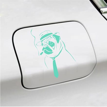 Bumpersticker - Hond Rokend - 10 X 13,6 - Mint