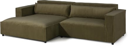 MASSIVMOEBEL24.DE hoekbank groen 100% polyester 266x150x80 cm SOFAS deels gemonteerd