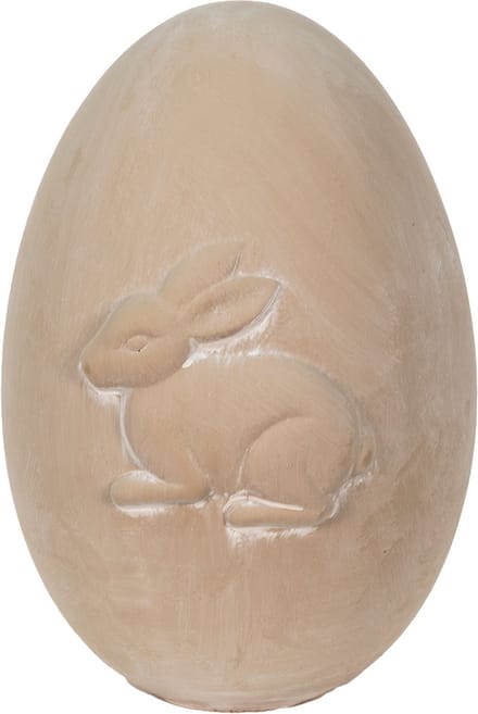 Clayre & Eef Beeld Konijn 18x17x25 cm Beige Bruin Keramiek Konijn