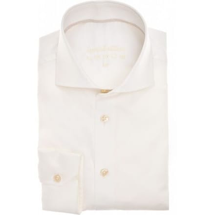 Ledûb Overhemd Slim Special Edition Cotton Non-Iron Antiekwit-Zand / male