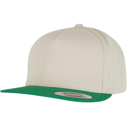 Flexfit - Classic 5 Panel Snapback Pet - Beige/Groen