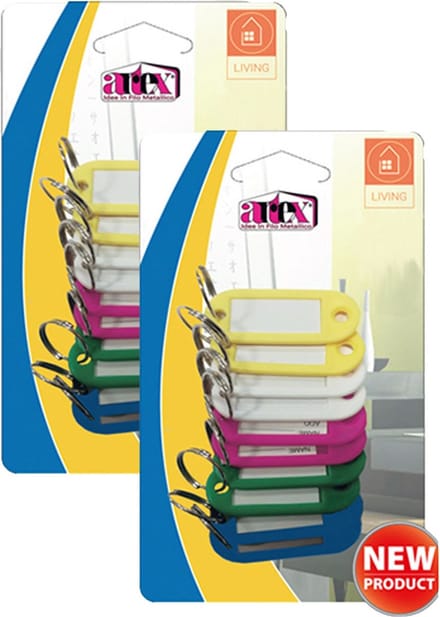 Artex Sleutellabels/sleutelhangers - 20x - multi kleuren - kunststof